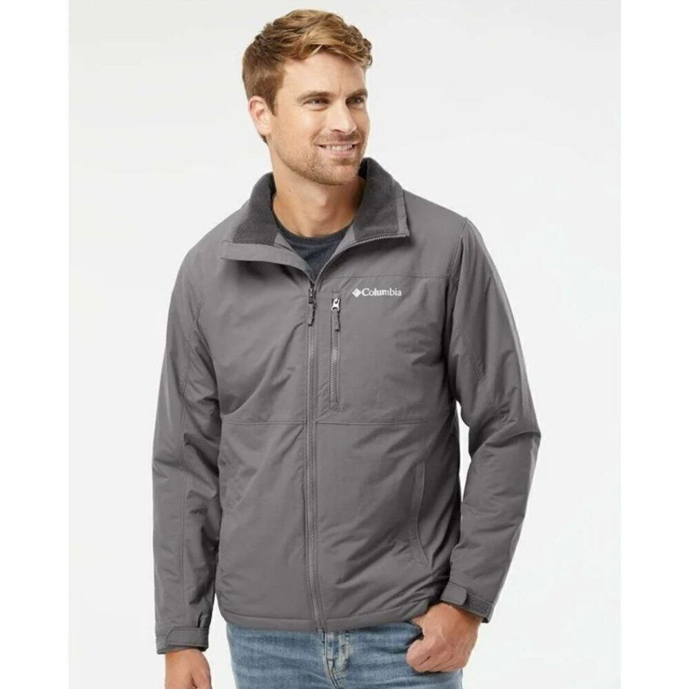 Columbia Men's Curtis Ridge Soft Shell Full Zip Jacket L Gray Polyester